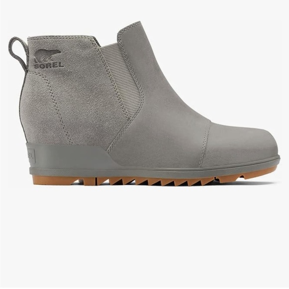 Sorel Evie Pull On Wedge Bootie Gray - Picture 3 of 14